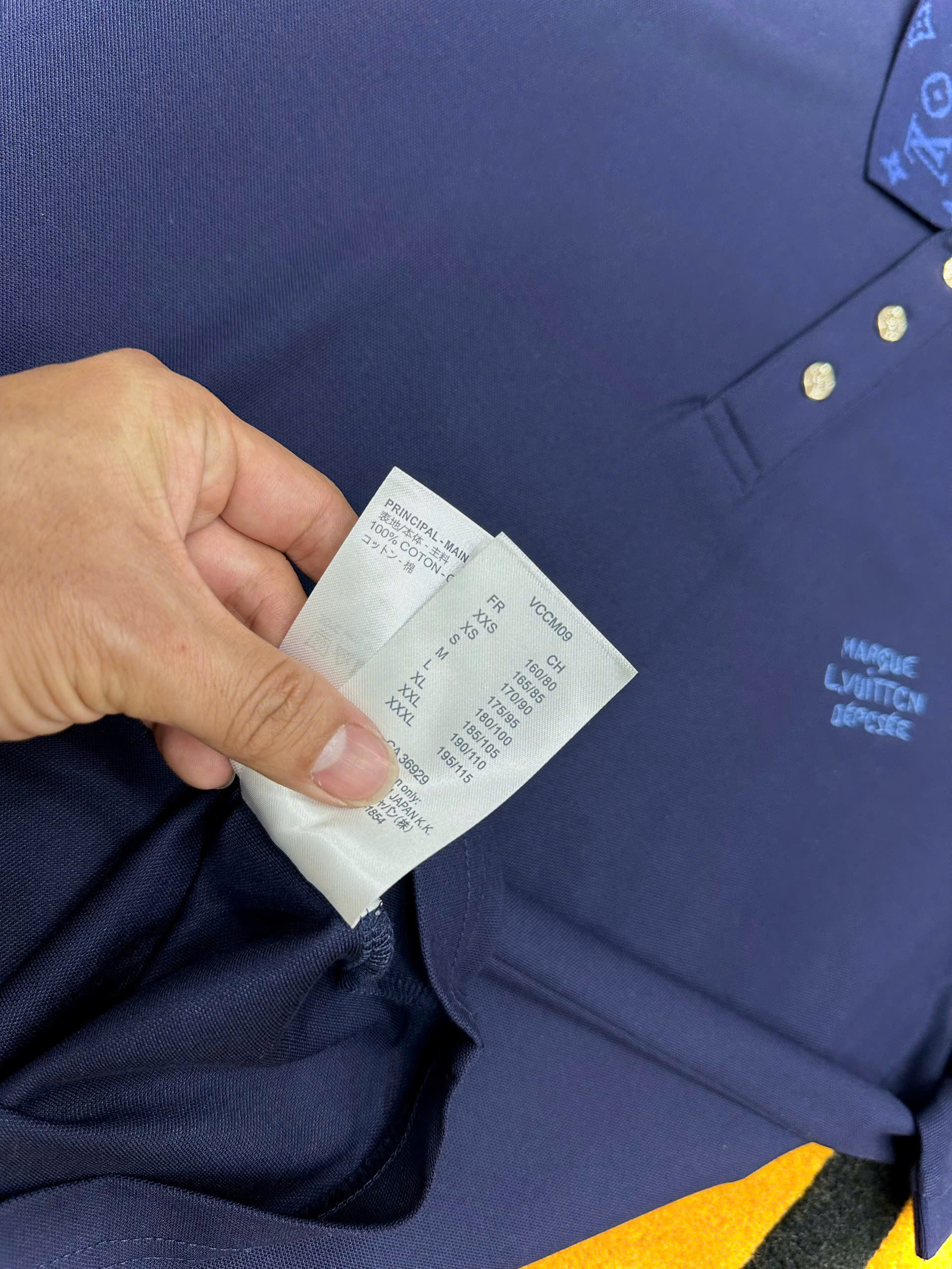 Áo polo Louis Vuitton LV Xanh than họa tiết cổ logo thêu ngực Like Auth 1-1 on web MK